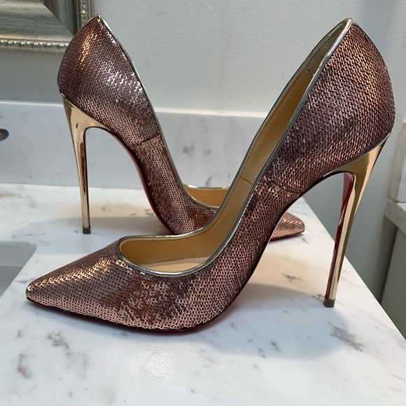 Christian Louboutin slightly used 1x rose gold heels. - Picture 6 of 13